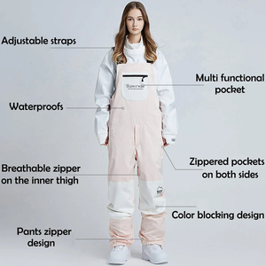 Nouveau <span class=keywords><strong>pantalon</strong></span> de <span class=keywords><strong>neige</strong></span> chaud imperméable avec sangles pour adultes hommes et femmes Sports d'hiver combinaison de plein air vêtements de ski - Product Image 4