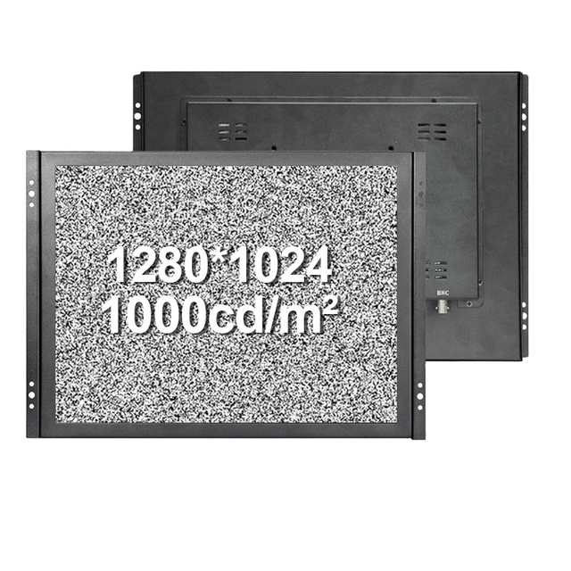 Factory 17 Inch 5:4 1280*1024 Outdoor 1000nits Industrial Panel Open Frame Monitor No Signal Snowflake Screen LCD Display BNC AV