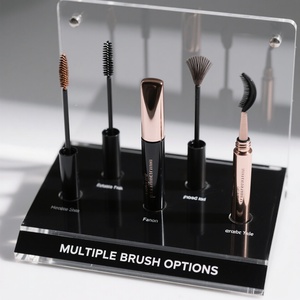 Lindo Tubo Transparente para Rímel con Tapa de Rosca y Cepillo, Envase Vacío para Crema de Ojos en Rosa, Dorado y Plateado, Material Plástico - Product Image 4