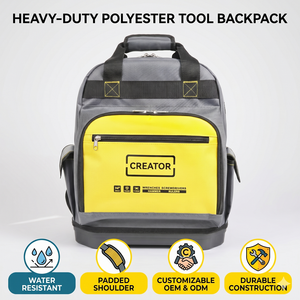 5-Pocket Industrial Organizer OSHA-Compliant Heavy Duty 600D 900D 1680D Water-Resistant <b>Tool</b> Backpack with Rigid Base - Product Image 1