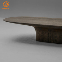 Table basse ovale basse durable, meubles de salon mobiles avec motif rectangulaire/carré pour l'entrée de la maison