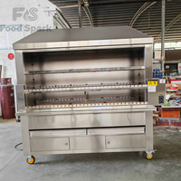 Gril rotatif automatique brésilien au charbon de bois pour shawarma, barbecue, rôtissoire à viande, chauffage pour doner kebab