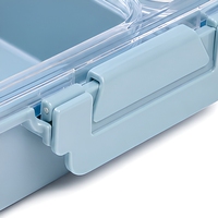 Boîte à lunch en plastique 1,5 L, 3 compartiments, compatible micro-ondes, anti-fuite, conteneur alimentaire Bento CPC pour le bureau, l'école, le camping