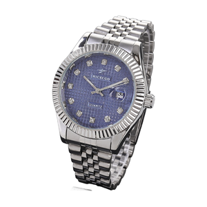 Montre de luxe pour homme, chronographe sport à quartz, étanche, avec date, <span class=keywords><strong>loupe</strong></span>, <span class=keywords><strong>lunette</strong></span> cannelée et index en cristal - Product Image 2