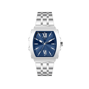Heritage Tonneau Vibe Quartz <b>Watch</b> with Irregular <b>Case</b> and Metal Band for Elegant Analog Timepiece. - Product Image 1