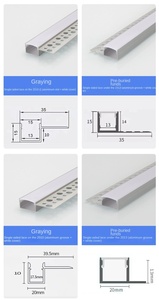 Plâtre encastré montage LED profilé en aluminium Led bande lumineuse Led cloison sèche profil canal lumière pour bâtiment scolaire - Product Image 5