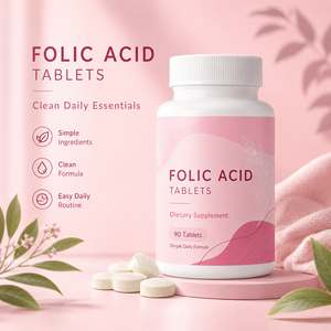 Comprimés de DHA et d'acide folique pour adultes, supplément de vitamine B9, 60 unités, certifié Halal, végétalien, sans gluten – Meilleures ventes en gros - Product Image 2