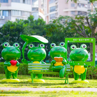 Sculpture de grenouille en fibre de verre résistante aux intempéries, ornement décoratif pour parcs à thème, centres de villégiature, places publiques et aires de jeux pour enfants