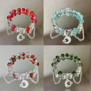 Nouvel Arrivage Bracelet en alliage de lune avec perles en émail coloré à motifs floraux, design de niche pour femme, style féerique <span class=keywords><strong>Mori</strong></span>, pour petite amie - Product Image 2