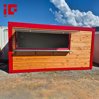 10ft Fast Food Mini Mobile Conteneur Café Bar Maisons Design Moderne En Plein Air Modifié Conteneur D'expédition Café Boutiques Pop-up Shop
