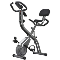 Vélo d'appartement stationnaire avec résistance magnétique et corde de traction pour exercices des bras