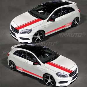 5 pegatinas universales de vinilo DIY con rayas de carreras para el lado del coche, capó, espejo retrovisor, impermeables y resistentes a los arañazos para vehículos. - Product Image 3