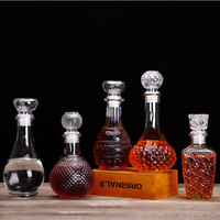 Bouteille en verre personnalisée pour whisky, vin rouge et spiritueux, avec verseur, 250 ml, 500 ml, 800 ml
