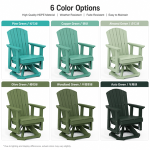 Silla Adirondack de HDPE con Giro de 360 Grados, Resistente a la Intemperie, para Patio <span class=keywords><strong>y</strong></span> Jardín - Product Image 3
