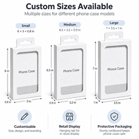 Boîte d'emballage personnalisée pour coque de téléphone avec fermetures auto-agrippantes, doublure en éponge, design pliable pour avion, logo embossé or