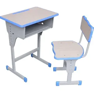 KY-06 Ensemble de bureau d'étude ergonomique à hauteur réglable Ensemble d'école primaire Mdf Bureaux et chaises de salle de classe Mobilier scolaire