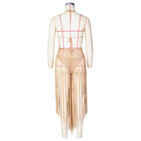 Maillots de bain et vêtements de plage, crochet, vacances, tenues pour femmes en 2 pièces, haut de bikini en maille, vêtements de plage à franges, ensemble sexy en deux pièces, vêtements pour femmes