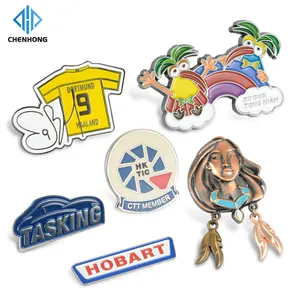 20 tahun produsen profesional Custom gratis desain Fashion 2D 3D lembut atau keras Enamel logam pin Lapel untuk Souvenir