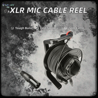 Câble de microphone professionnel XLR 3 broches mâle-femelle 50m avec enrouleur, blindage tressé en feuille, faible latence pour les performances sur scène