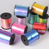 Ruban holographique de 5 mm, 500 yards, ruban arc-en-ciel irisé, ruban pour ballons, 10 couleurs pour la décoration de fête