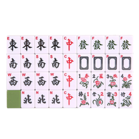 Tuiles de Mahjong en Mélamine Vert/Bleu avec Chiffres Arabes de 36 mm, Boîte en Cuir, Vente Directe Usine, pour l'Exportation (Tailles Moyenne et Grande)