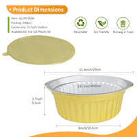 Qiangli 11 pouces, barquettes en aluminium robustes, couvercles en plastique à clipser, 2 fois plus épaisses, contenants de qualité alimentaire résistants pour le four, pour les plats à emporter