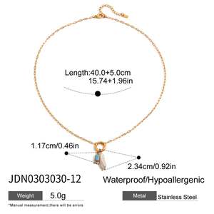 J & D perhiasan kalung batu kelahiran liontin dapat dilepas mutiara air tawar CZ lapisan emas 18K tahan air - Product Image 6