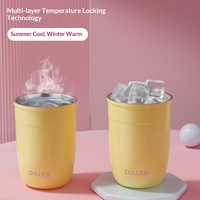 DILLER - Taza Térmica de Acero Inoxidable con Correa, Aislamiento al Vacío, Portátil, para Viajes, con Logotipo Personalizado