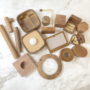 Nordic European Wooden Vase Base square Ornaments Glass Vase Storage Round square Base Ornaments - Product Image 1