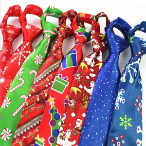 Оптовая продажа, Дешевый Рождественский галстук с цифровой печатью, галстук из 100% полиэстера