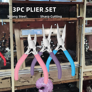 Outils de fabrication de bijoux en acier avec poignée en plastique, coupe-fil, aiguille/chaîne/pince à bec rond pour applications de coupe - Product Image 2