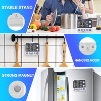 Layar LCD Besar Penghitung Waktu Naik dan Turun Multi Saluran Timer Dapur Digital