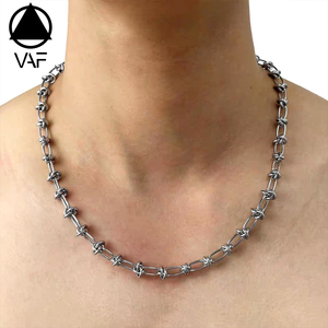 VAF-Cadena de extensión HIP HOP para hombre, collar anudado de 50 + 5CM, joyería de acero inoxidable - Product Image 1