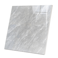 Carreaux de sol en grès cérame poli effet marbre gris foncé brillant 60x60 pour salle de bain, Foshan
