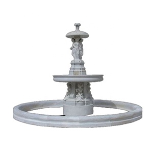 Gran oferta de fábrica, Fuente de Piedra de mármol, fuente de agua de mármol amarillo, suministro directo de grandes fuentes de mármol, <span class=keywords><strong>cascada</strong></span> al aire libre - Product Image 4