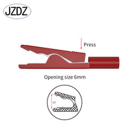 Pinces crocodiles isolées JZDZ, rouge et noir, pinces crocodiles électriques, pour sondes de test de 2 mm, pour fiches banane de 2 mm