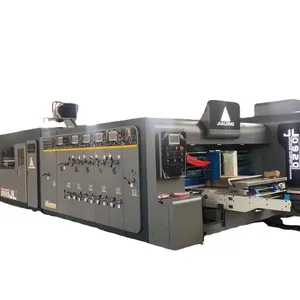 Fabrika satış karton makinesi otomatik baskı planya kalıp kesme makinesi klasör Gluer Strapper teslimat paketleme makinesi
