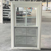 HANGXING Fenêtre UPVC à guillotine en PVC gris grain de bois Fenêtres en baie Portes françaises Anthracite Double vitrage