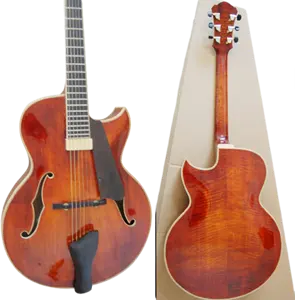 Handgemaakte Archtop Handgemaakte Archtop Esdoorn Jazz Gitaar Gesneden Solide Akoestische Elektrische Aanpasbare Gitaar Muziekinstrumenten