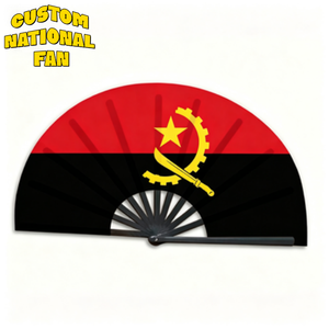 Abanicos Plegables con la Bandera de Angola al por Mayor, Abanicos Personalizados Impresos para Carnaval, Bodas, Festivales, Fiestas, Agencias de Viajes, Recuerdos - Product Image 1