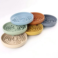 Yuye Gamelle Ronde Étanche pour Chien, Anti-Glisse avec Ventouse, pour l'Extérieur et l'Intérieur, Gamelle de Voyage en Silicone à Alimentation Lente pour Chiens et Chats