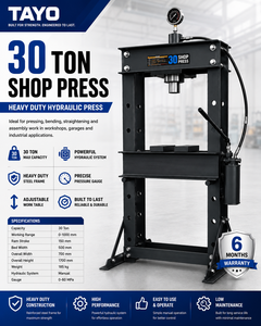 Presse hydraulique industrielle à cadre en H durable ME-PO30 de Tayo, fabricant malaisien, neuve, pour roulements et engrenages - Product Image 1