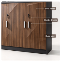 Armoire de rangement de bureau moderne en bois avec portes verrouillables et étagère ouverte, support d'imprimante pour le rangement de fichiers à domicile