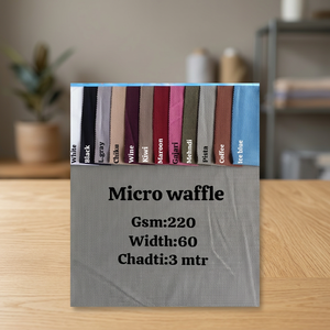 Tela de Micro Waffle Lycra de 220 GSM al por Mayor, Material de Punto Texturizado de Poliéster y Spandex de 60 Pulgadas para Ropa Deportiva y Camisetas - Product Image 3