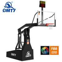 Support de basket-ball électro-hydraulique standard FIBA pour compétition, panier de basket-ball portable et mobile