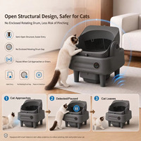 Litière Intelligente Semi-ouverte en Métal et Plastique, Grande Capacité 75L, Toilette Électrique pour Chat, Nettoyage Automatique – Meilleure Vente
