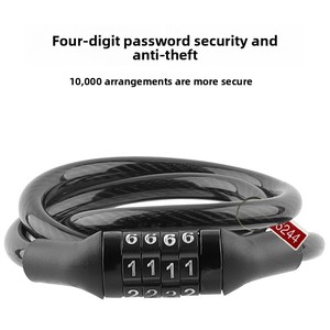 Biking <b>Cable</b> <b>Lock</b> 4 Digit Riding <b>Lock</b> Portable Heavy Duty <b>Lock</b> Anti-Theft for Outdoor Equipment Scooter - Product Image 2