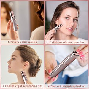 Depiladora Facial para Mujer, Afeitadora Facial Indolora, Dispositivo de Depilación con Batería para Rostro, Labios y Vello Fino (Color Rosa Claro) - Product Image 4