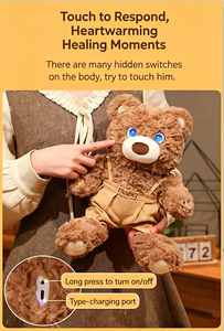 Ours en peluche parlant intelligent avec IA - Avec oreilles mobiles pour un jouet éducatif d'<span class=keywords><strong>intelligence</strong></span> <span class=keywords><strong>artificielle</strong></span> - Product Image 5