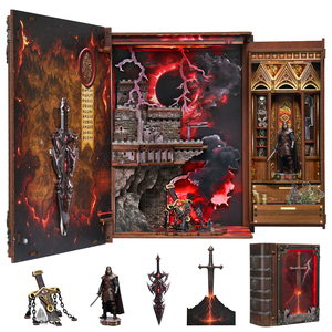 MiniCity Magic Book Nook Building Set avec lumières, kit de construction de modèle de nichoir <span class=keywords><strong>à</strong></span> livres DIY pour la décoration de la bibliothèque <span class=keywords><strong>à</strong></span> domicile (La épée de feu) - Product Image 1
